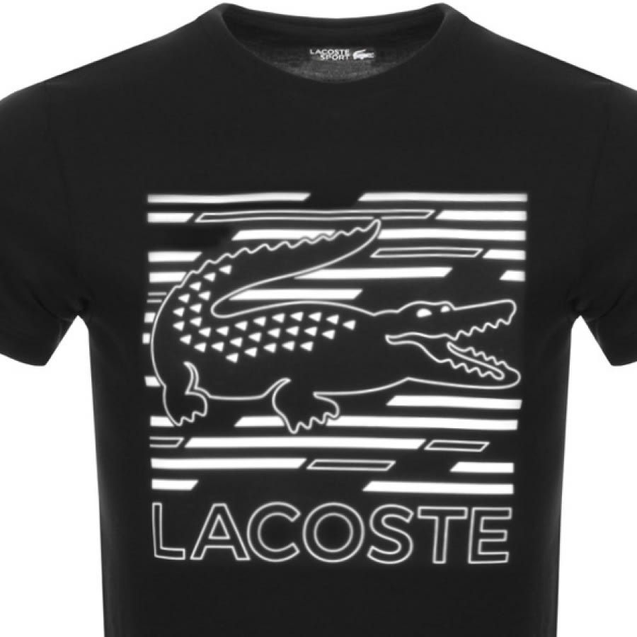 Alternative Image for ProductLacoste Sport Crew Neck Logo T Shirt Black2